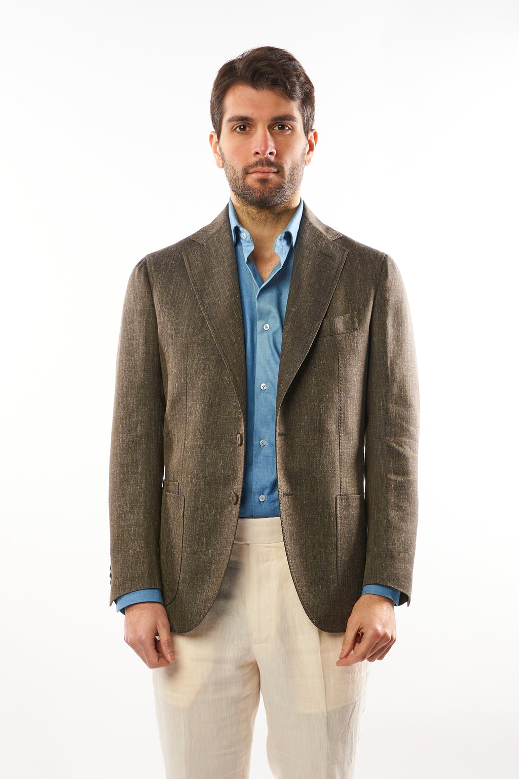 Giacca Nisida in Lino - Verde Oliva