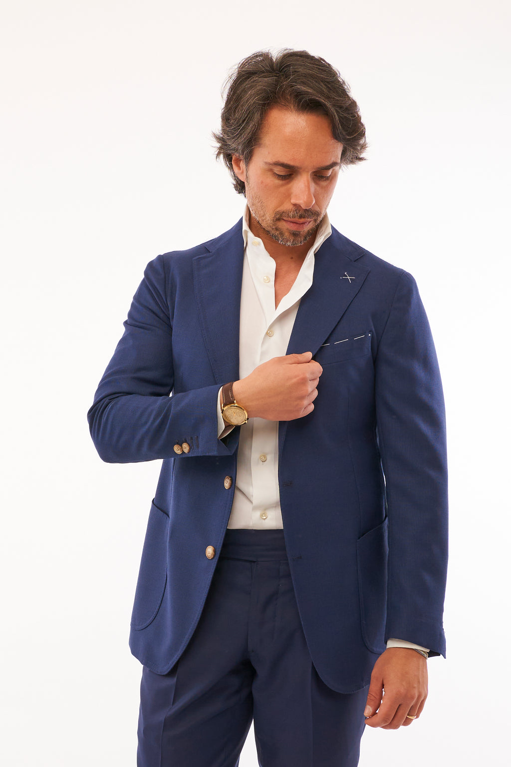 Giacca Procida in Hopsack - Blu Royal