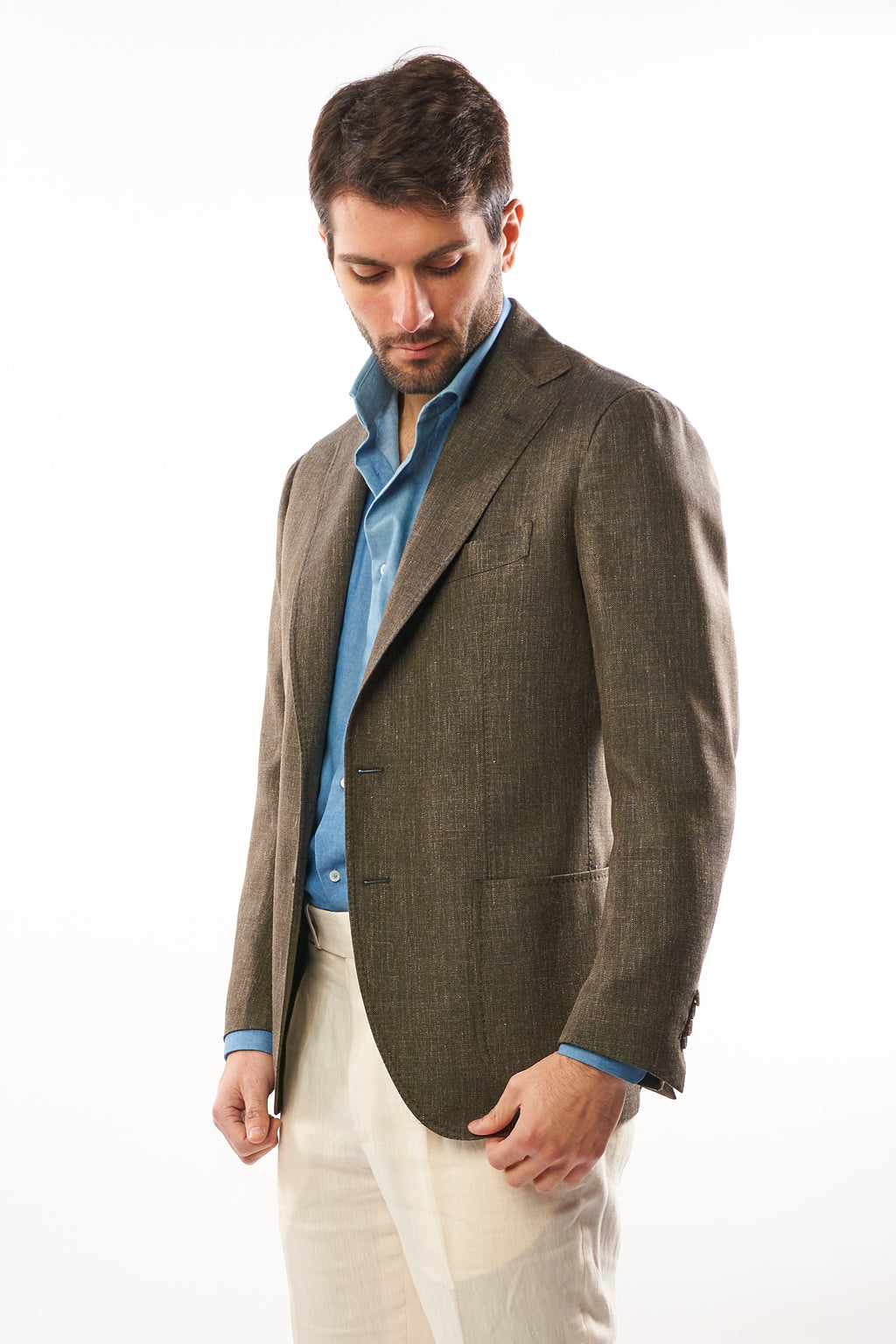 Giacca Nisida in Lino - Verde Oliva