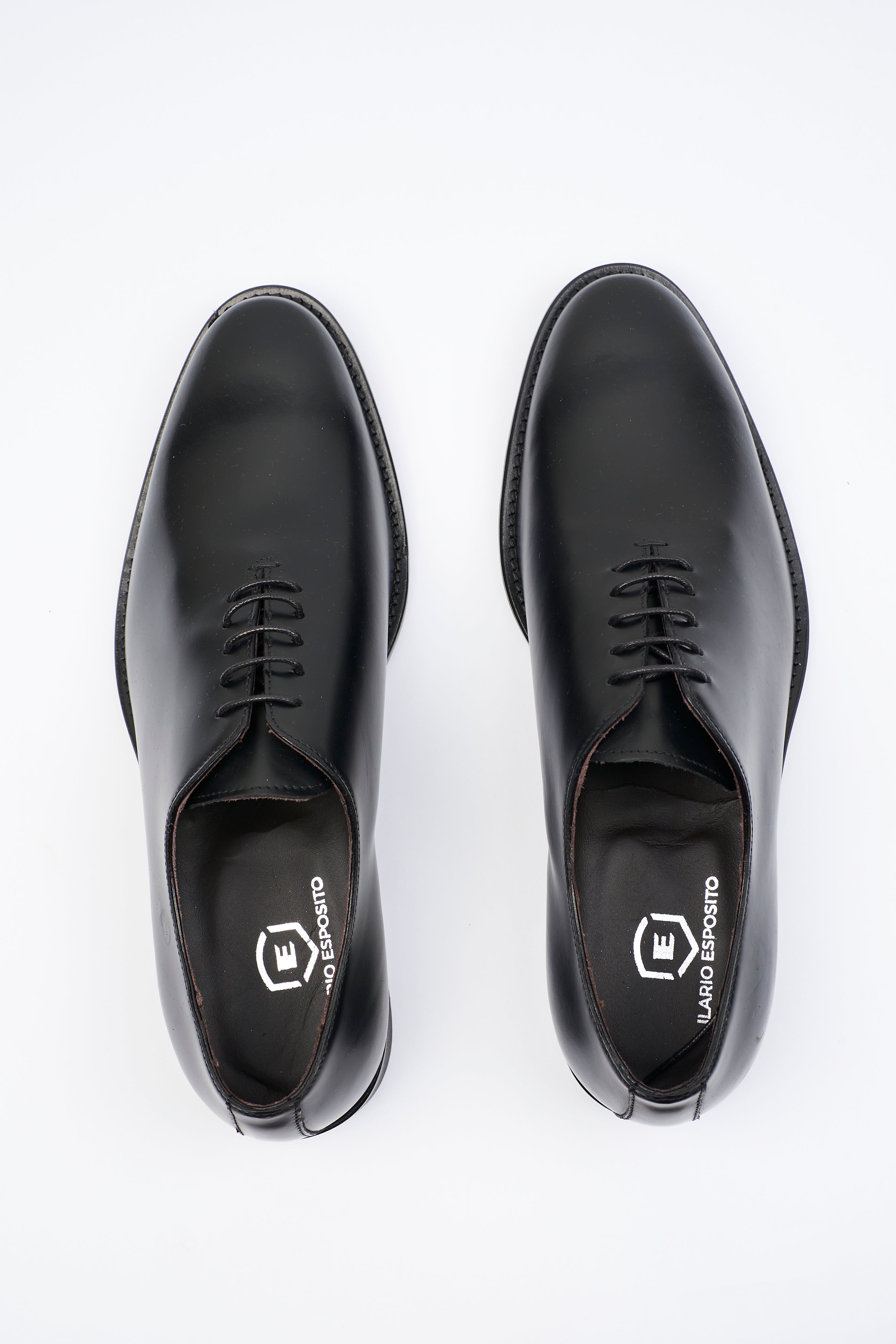 Derby Stringata Liscia in Pelle Nera