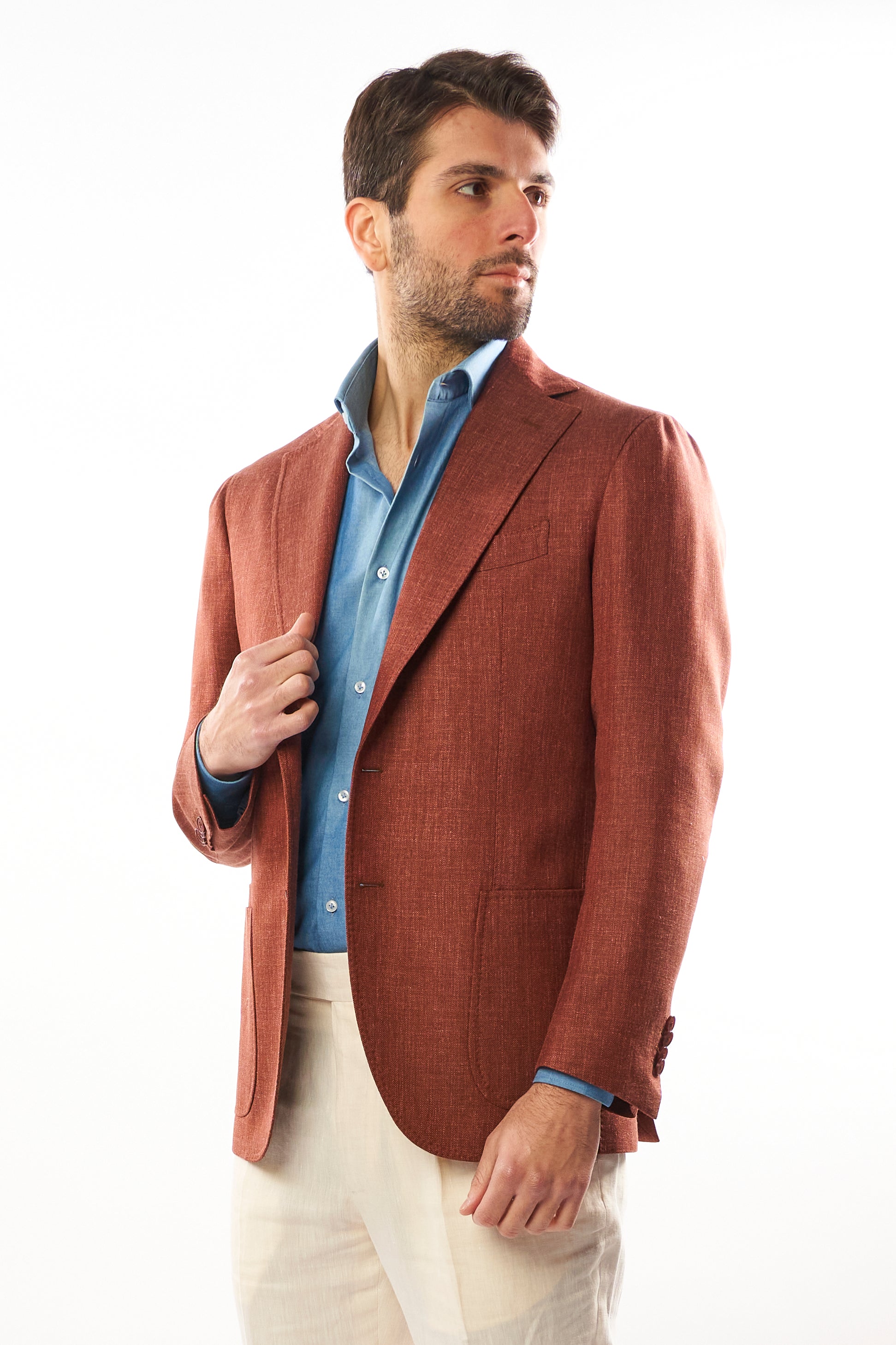 Giacca Nisida in Lino – Ruggine