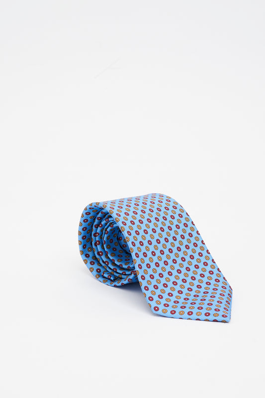 Blue Silk Tie with Pattern