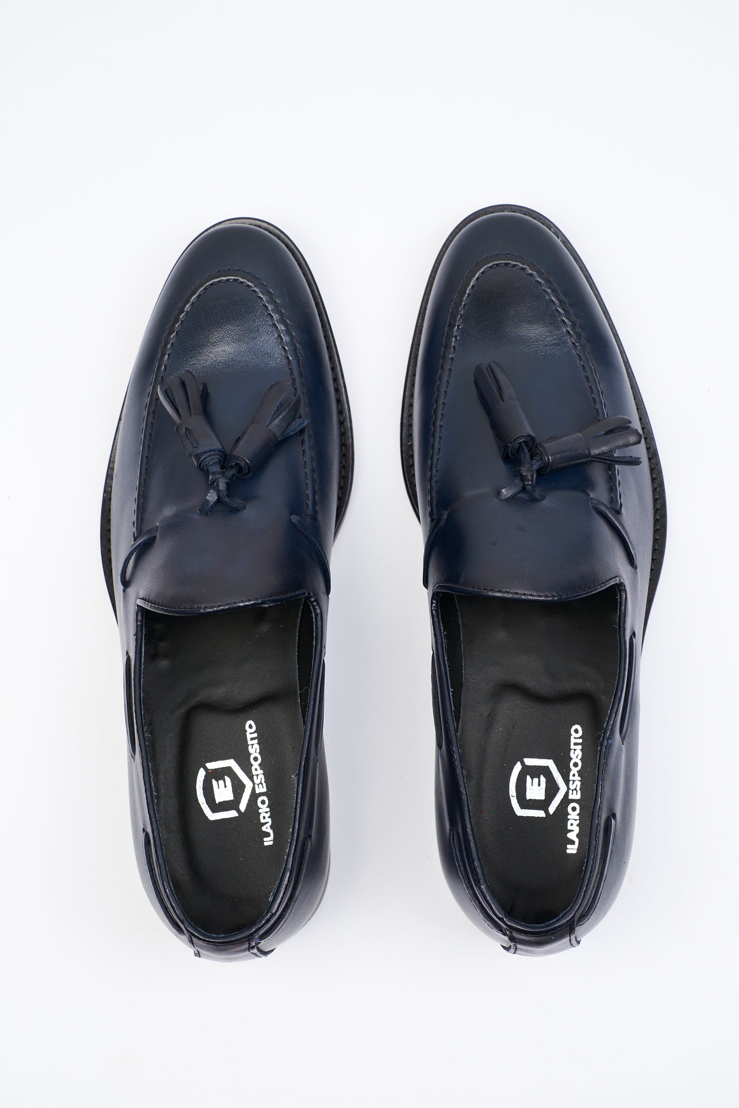 Mocassino in Pelle Blu con Nappine