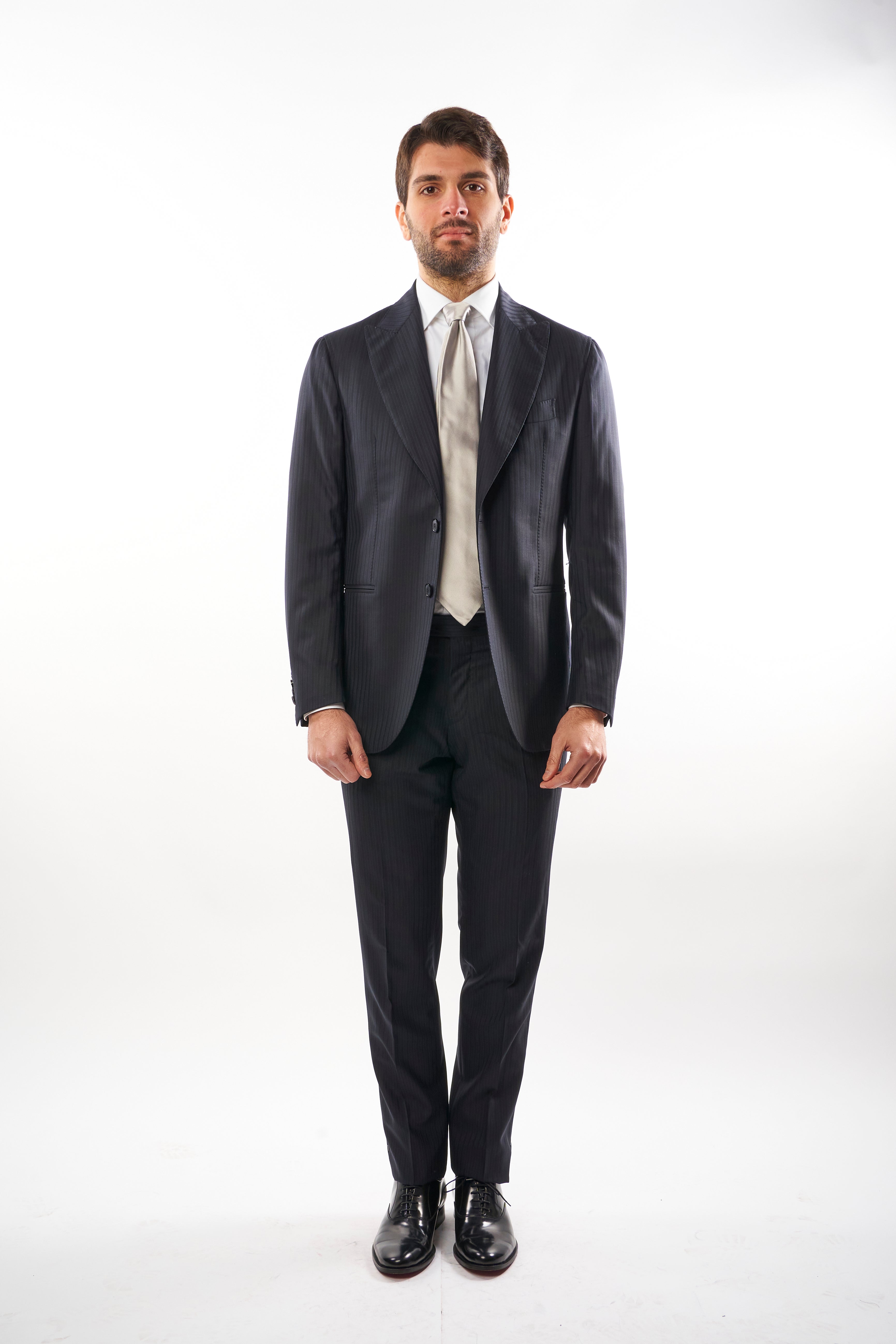 Abito Amalfi Tasmania Spigato - Blu Navy su Blu