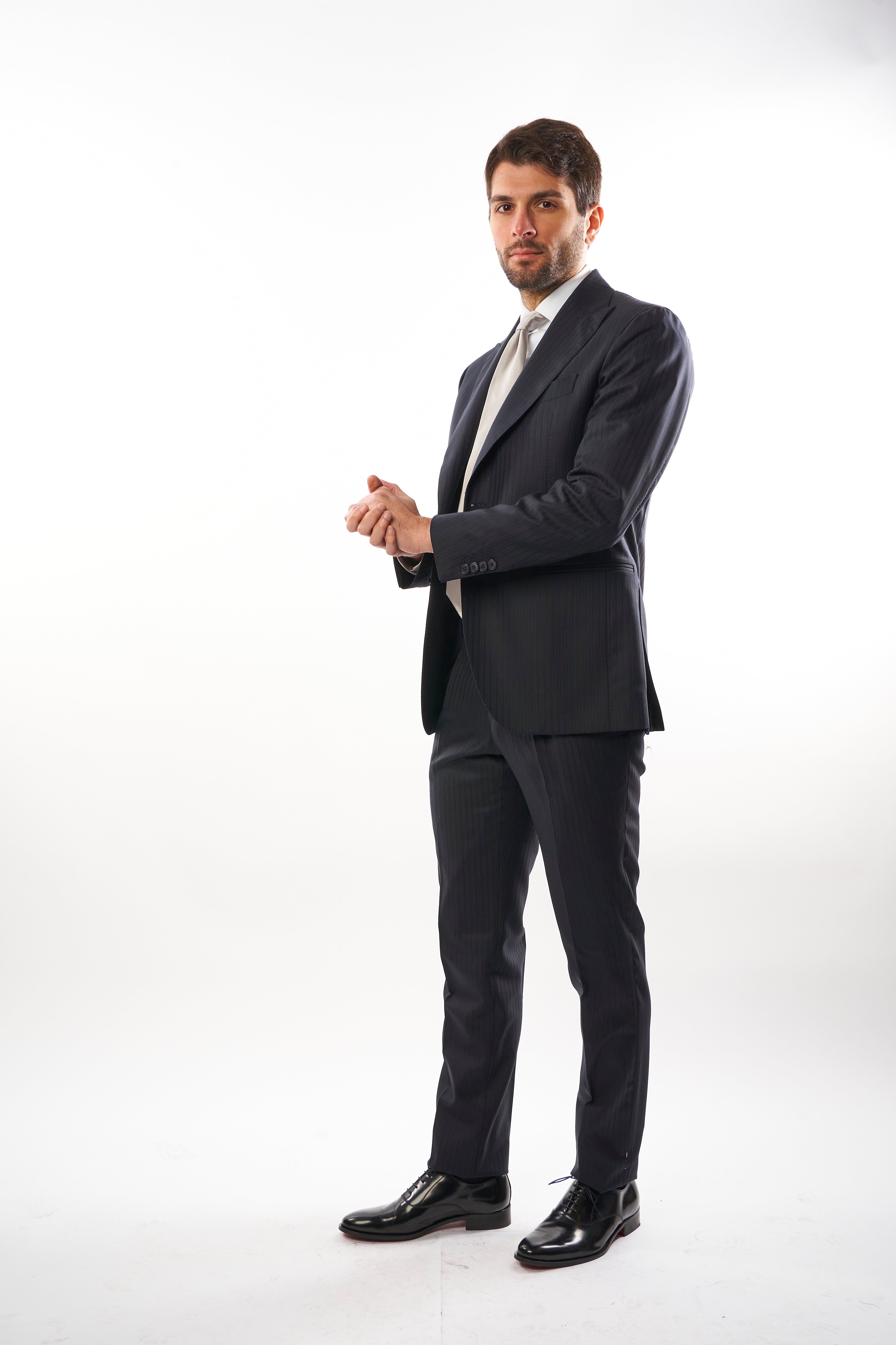 Abito Amalfi Tasmania Spigato - Blu Navy su Blu