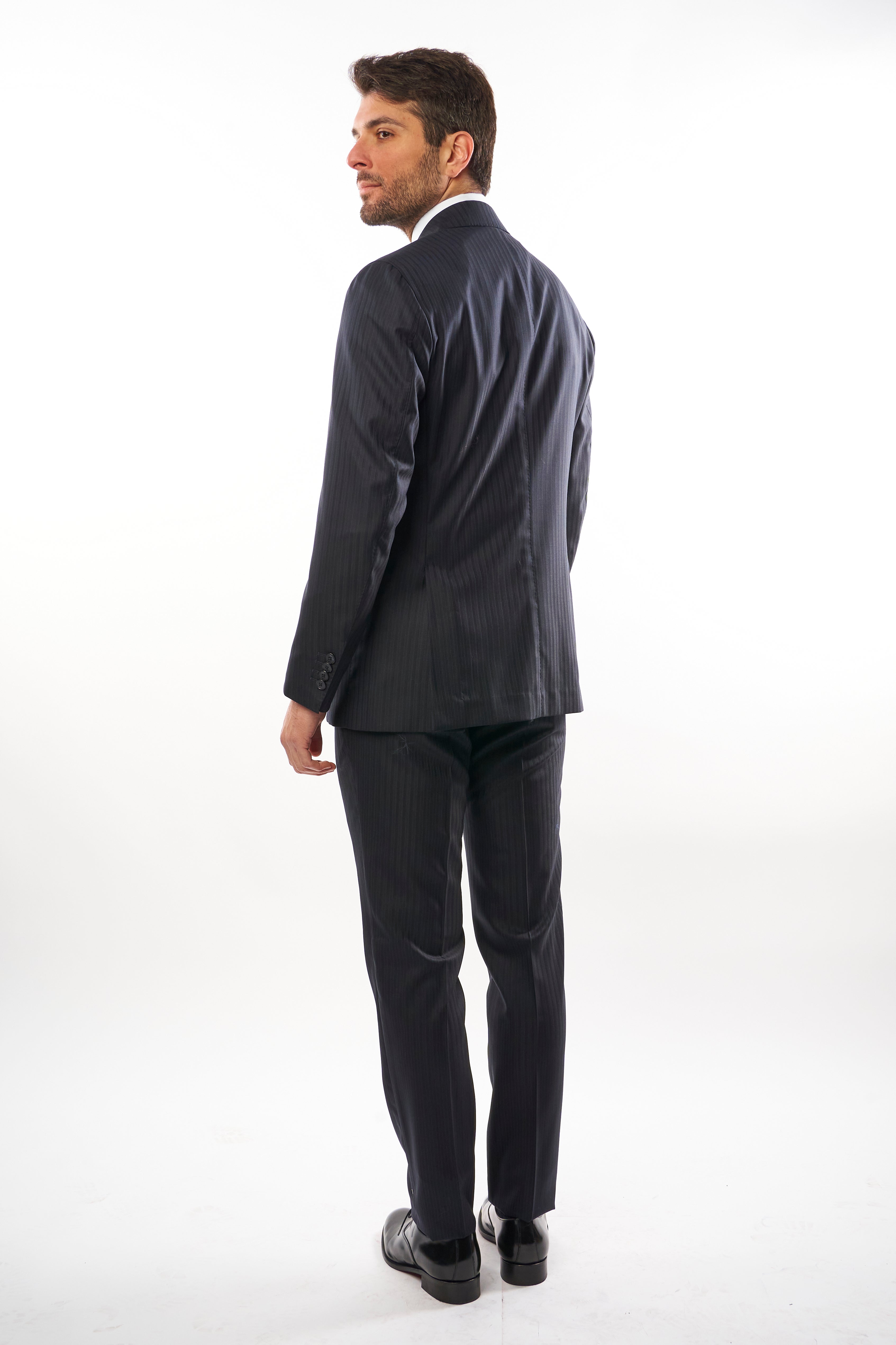 Abito Amalfi Tasmania Spigato - Blu Navy su Blu