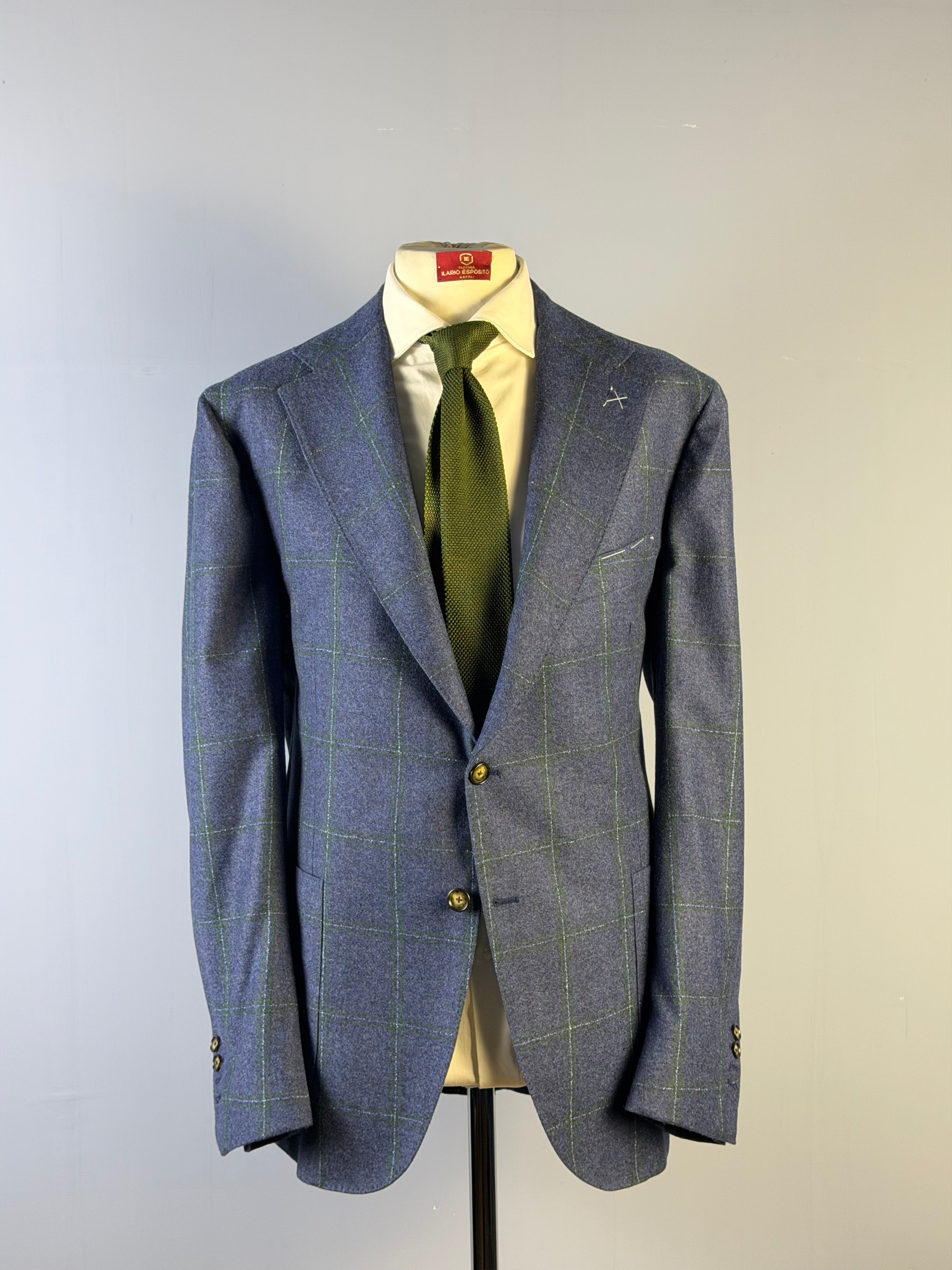 Giacca a Quadri-Blu e Verde